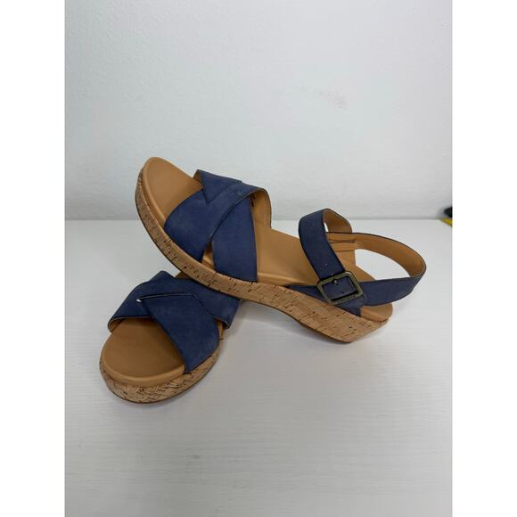 KorkEase Women’s Platform Myrna Wedge Sandal Blue Cork Casual size 9 - Picture 7 of 7